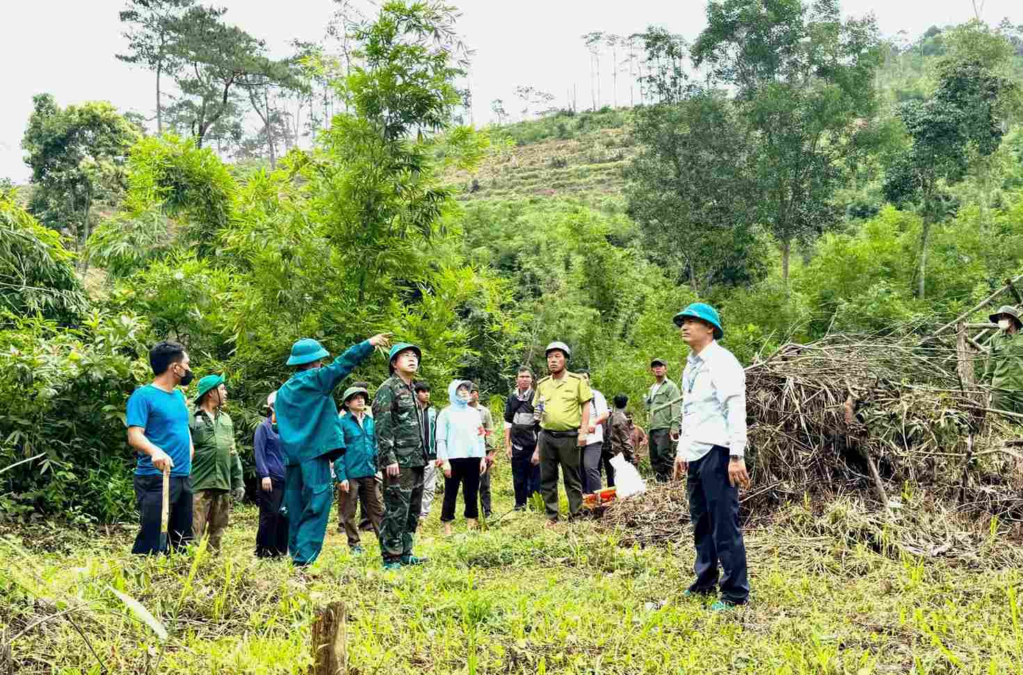 UBND xã Quảng Khê tổ chức cưỡng chế, khôi phục lại 7,3ha đất lâm nghiệp bị lấn chiếm trái phép. Ảnh: Phúc Khánh 