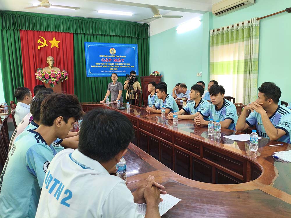 Buổi gặp mặt thể hiện sự quan tâm của tổ chức Công đoàn đối với phong trào thể thao trong công nhân, viên chức, người lao động. Ảnh: LĐLĐ tỉnh Tây Ninh