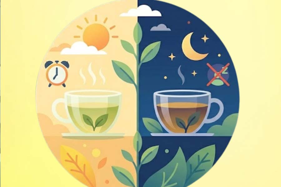 Different benefits of drinking morning tea and evening tea