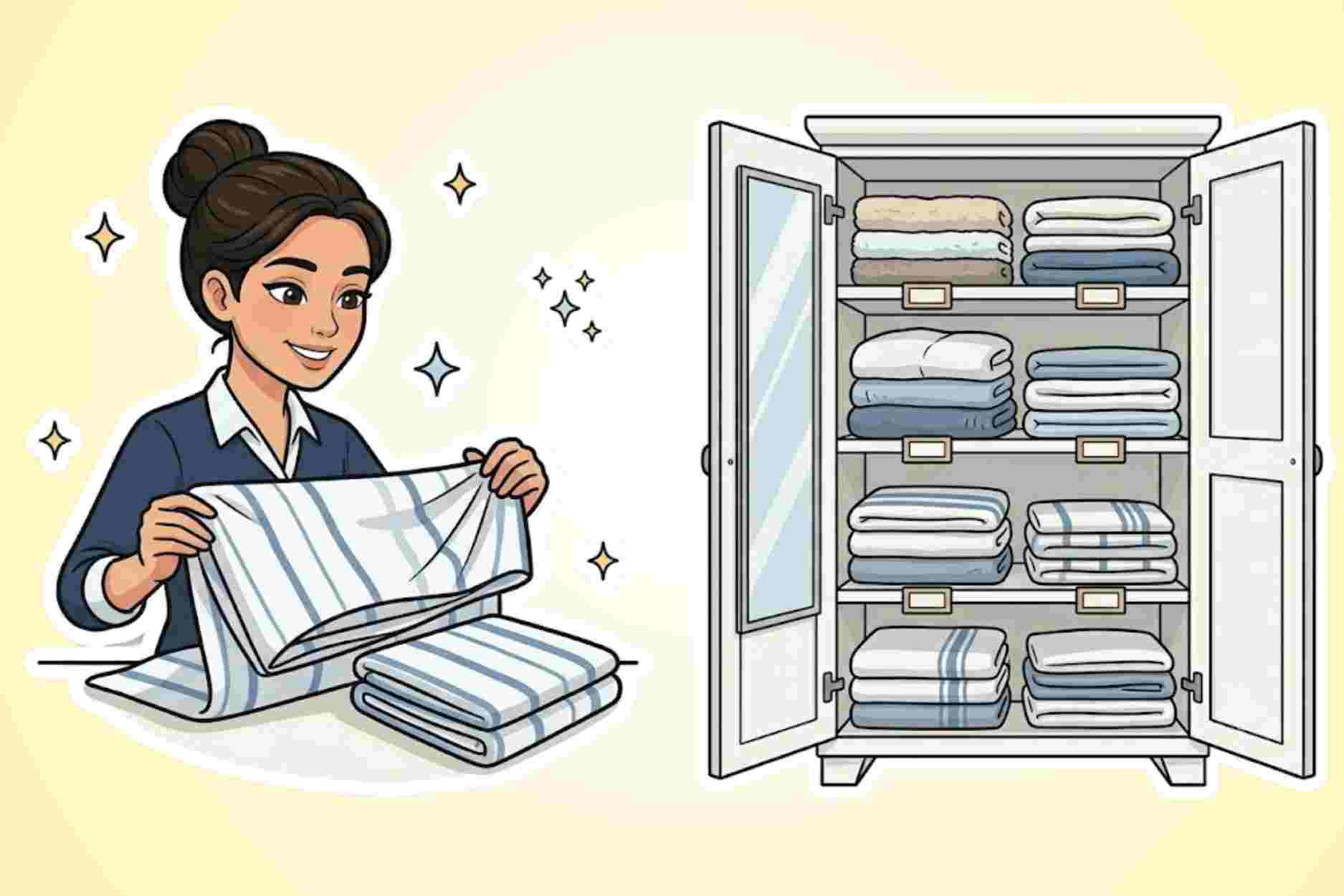 4 façons de plier les draps en élastique pour garder la garde-robe toujours rangée