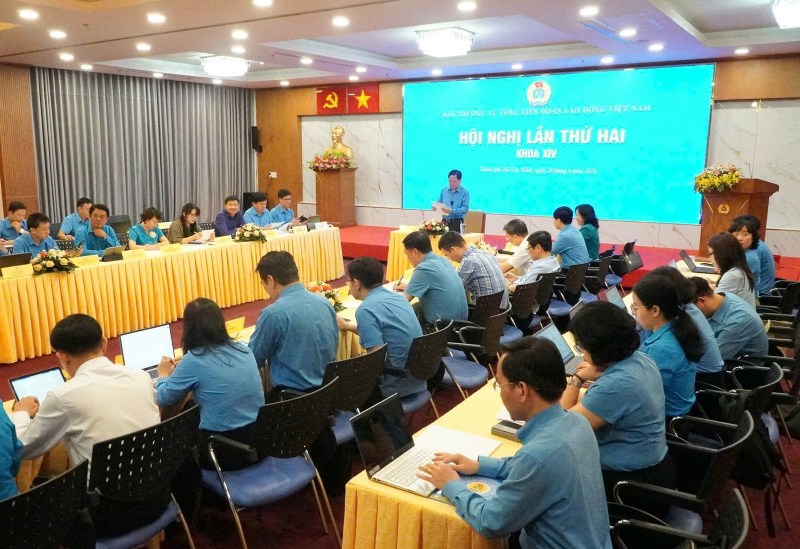 Quang cảnh Hội nghị Ban Thường vụ Tổng LĐLĐ Việt Nam. Ảnh: Chân Phúc