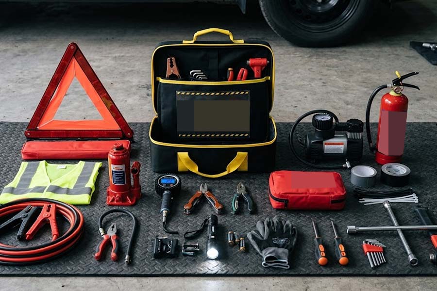 From tire pressure meters to portable cylinder jacks, simple devices can effectively support in many emergency situations when driving a car. Photo: Cat Tien