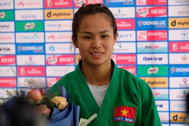 Judo fighter To Thi Trang. Photo: Minh Duc