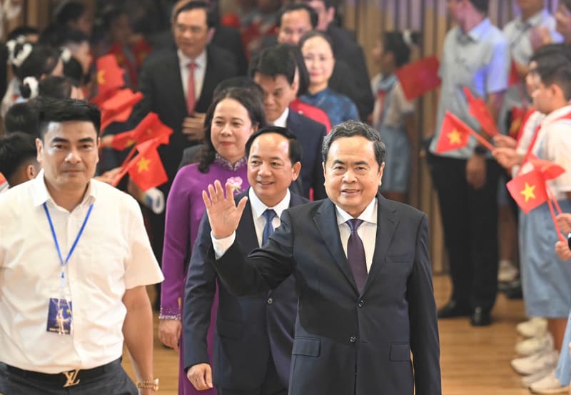 Politburo Member, National Assembly Chairman Tran Thanh Man at the 20th National Press Awards Ceremony. Photo: Mai Huong