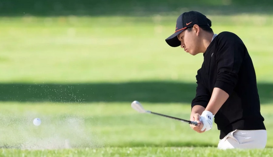Golfer Anh Minh has risen to 29th place in the world men's amateur rankings. Photo: Oregon State University