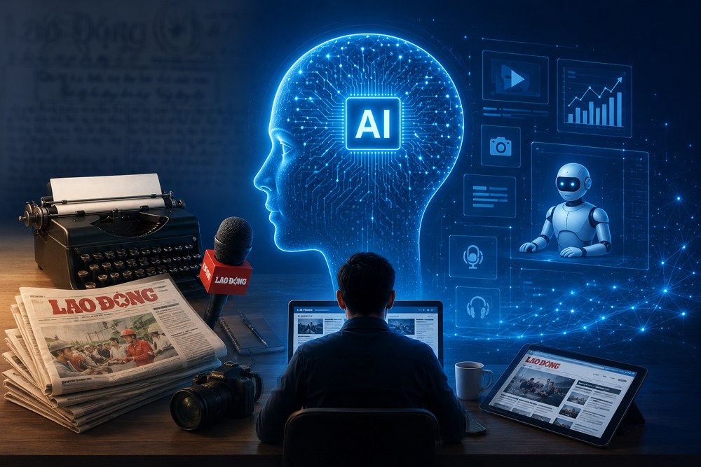 Impact from artificial intelligence (AI) on the development of journalism. Graphics: Phuong Anh