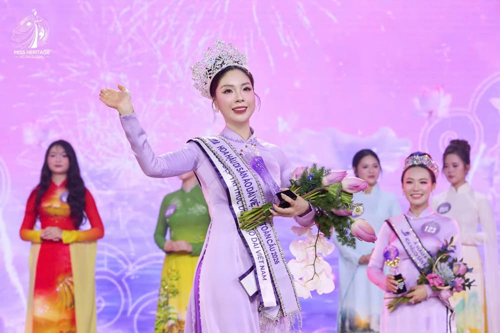 Phung Thi Huyen My was crowned Miss Vietnamese Ao Dai Heritage Global 2026. Photo: Tong Quoc Bang