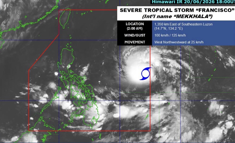 Typhoon Mekkhala morning of June 21. Photo: PAGASA