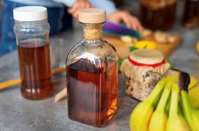 Kombucha is a tea fermented drink that many people are choosing. Photo: Thuy Duong