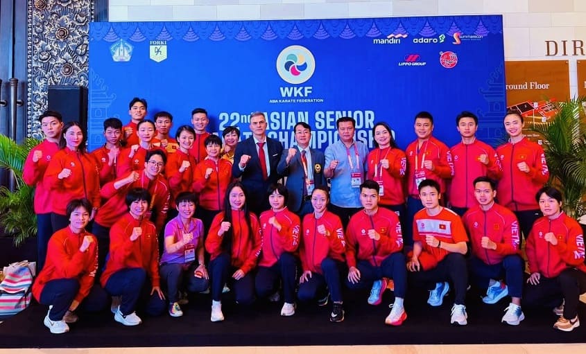 Le combattant de karaté vietnamien a terminé sa compétition au Championnat d'Asie 2026. Photo: Sơn Hà