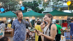International tourists visit and enjoy local specialties at Hoa Vang Country Market, Da Nang. Photo: Tran Thi