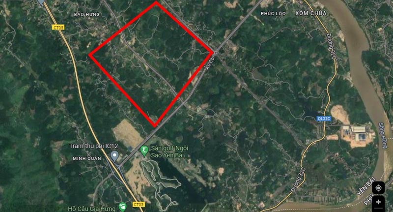 Diện tích khu công nghiệp nhìn từ Google Maps