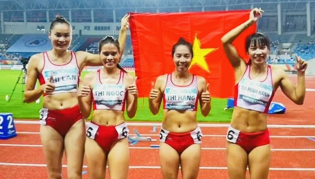 Vietnam's women's 4x400m relay team won a gold medal. Photo: Asian Athletics Federation - AAA