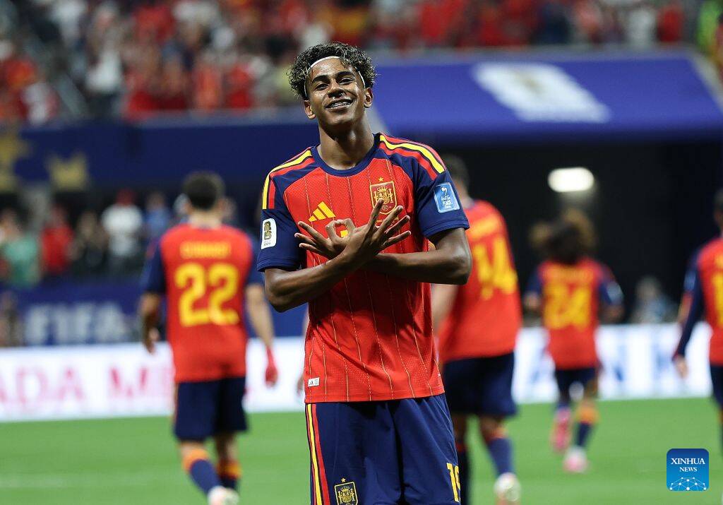 Lamine Yamal scored his first goal at the World Cup.  Photo: Xinhua
