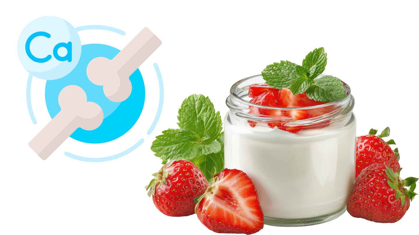 Yogurt helps the body absorb calcium more effectively. Graphics: Ha May