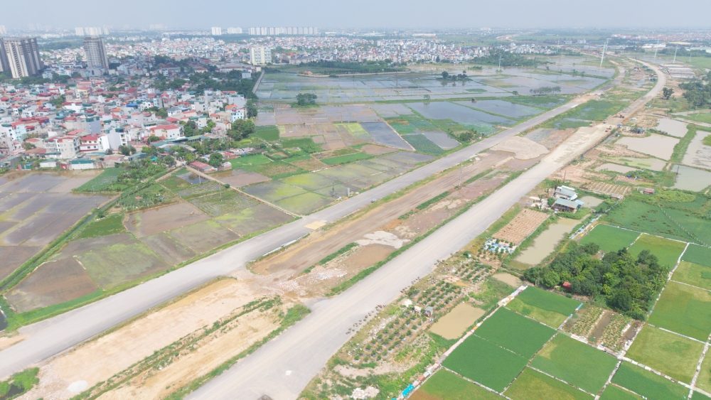 Dự án Vành đai 4 đang tăng tốc về đích. Ảnh: 