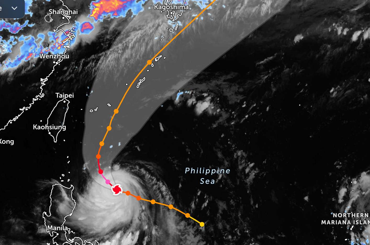 Bão Mekkhala sắp mạnh lên thành siêu bão gần Biển Đông. Ảnh: JTWC