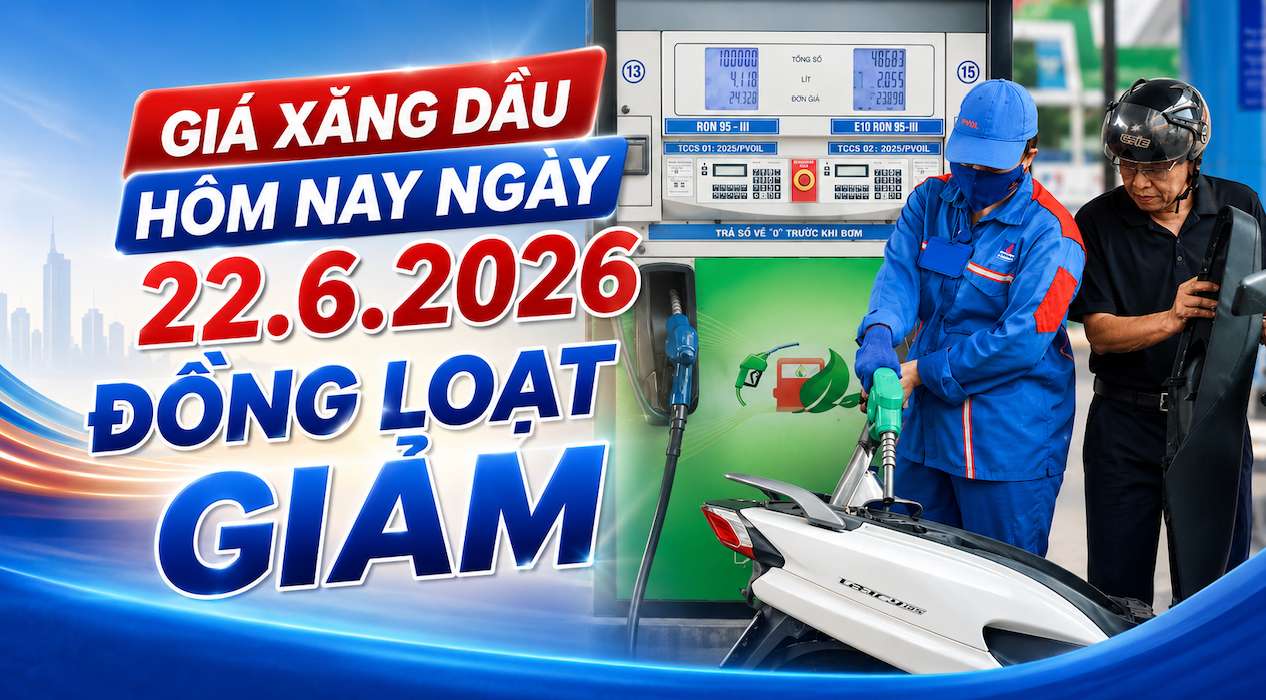 Update on gasoline and oil prices 22.6: Continue to decrease. Graphics: Thach Lam