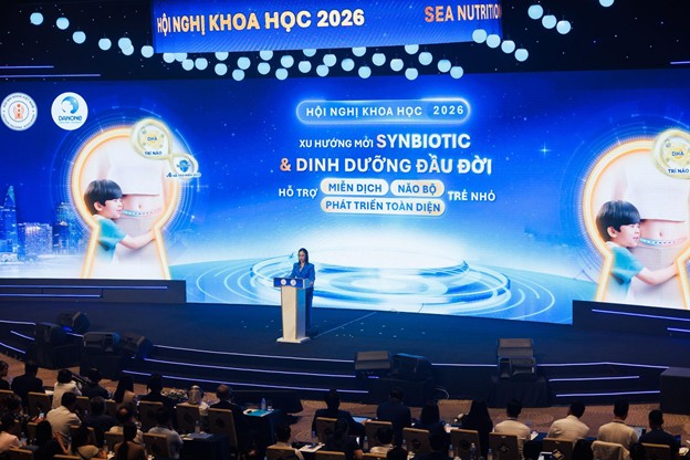 Danone phối hợp cùng Hội Nhi khoa Việt Nam tổ chức Hội nghị Khoa học toàn quốc 2026, thu hút 350 chuyên gia, y bác sĩ đầu ngành trong và ngoài nước tham dự. Ảnh: Danone