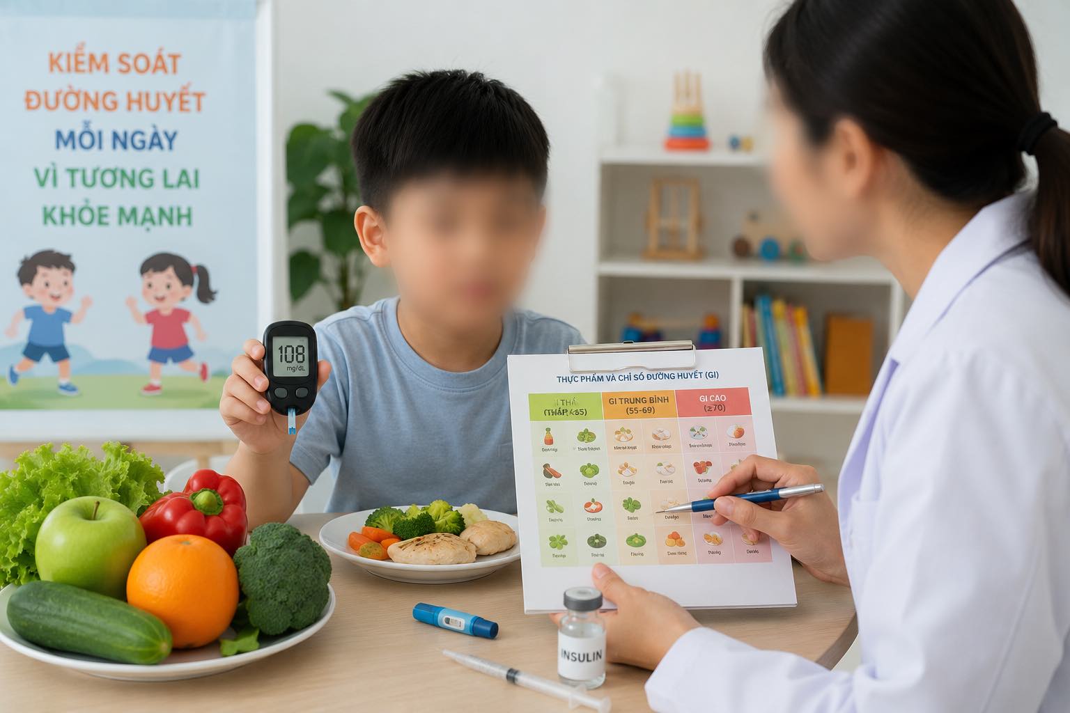 According to doctors, children with type 1 diabetes need a separate treatment plan. Graphics: Binh Quy