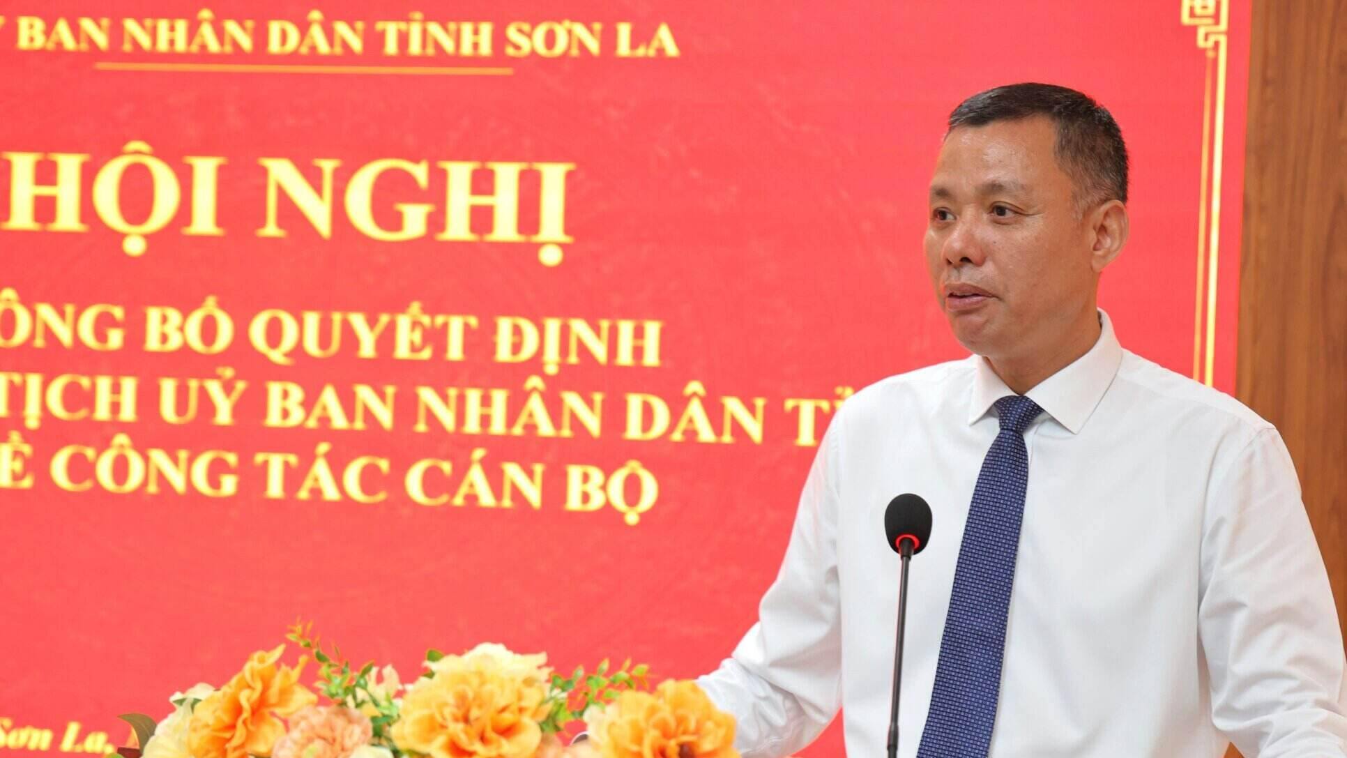 Ông Nguyễn Thành Công - Phó Chủ tịch UBND tỉnh Sơn La phát biểu tại hội nghị. Ảnh: Cổng TTĐT Sơn La