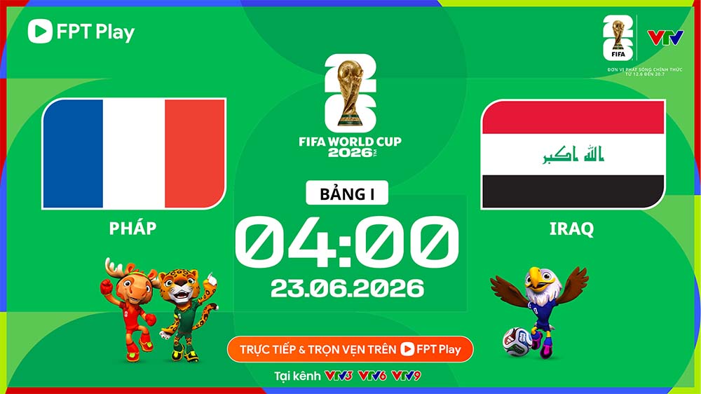 L'équipe de France affronte l'Irak dans le groupe I de la Coupe du monde 2026 à 4h00 demain (23 juin). Photo: FPT Play