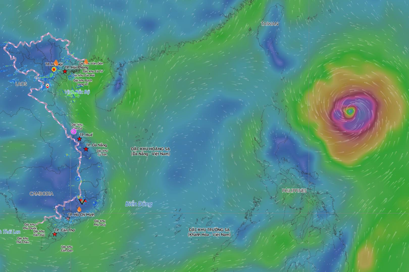 Typhoon Mekhala is continuing to strengthen. Image source: Vietnam Disaster Monitoring System