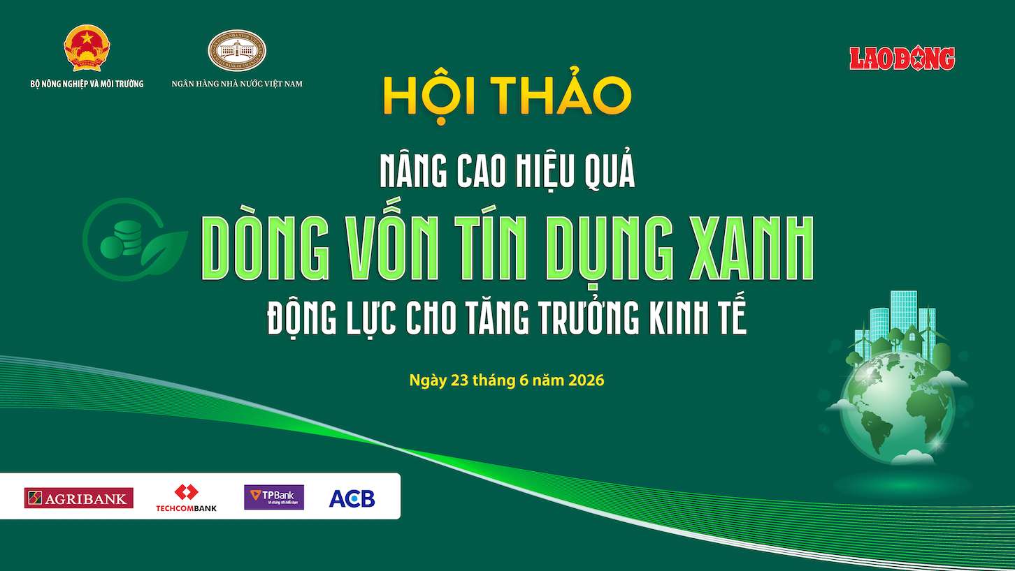 Le journal Lao Dong, en collaboration avec la Banque d'État du Vietnam et le ministère de l'Agriculture et de l'Environnement, organise le séminaire "Améliorer l'efficacité des flux de capitaux de crédit vert, moteur de la croissance économique". Graphique: Duy Hung