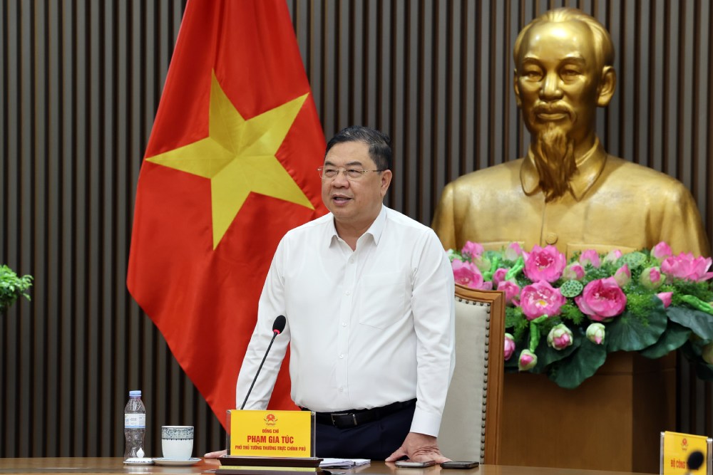 Politburo member, Standing Deputy Prime Minister Pham Gia Tuc requested to complete the policy of importing cars for gifts, ensuring fairness and transparency. Photo: VGP