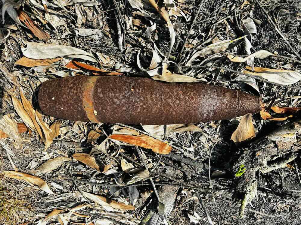 Unexploded artillery shell discovered near cemetery. Photo: MAG Vietnam