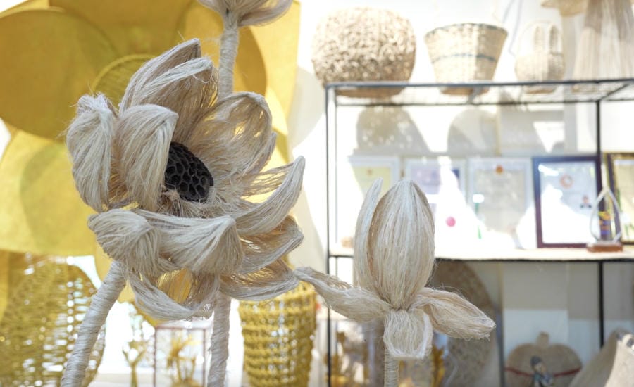 Handmade products made from banana trunks - once considered agricultural waste. Photo: Dinh Hiep