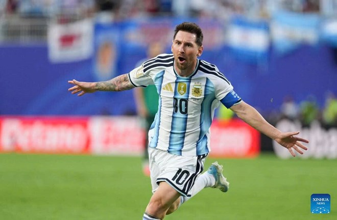 Messi thiết lập kỷ lục tại World Cup 2026. Ảnh: Xinhua