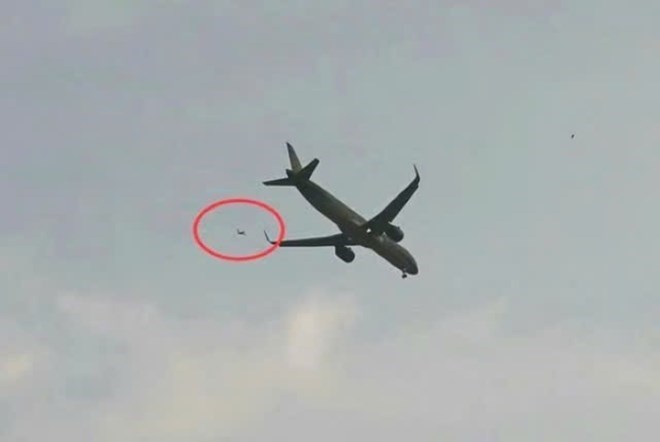 Thiết bị bay không người lái làm ảnh hưởng đến các chuyến bay tại Cảng hàng không Quốc tế Cát Bi. Ảnh: Công an Hải Phòng
