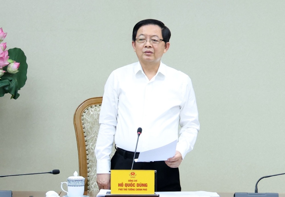 Member of the Party Central Committee, Deputy Prime Minister Ho Quoc Dung chairs a meeting on the project "Developing key research, testing and laboratory centers serving strategic technology". Photo: VGP