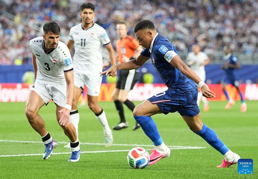 Striker Kylian Mbappe of the French team. Photo: Xinhua