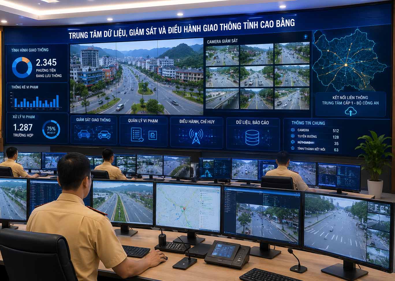 Data center, monitoring and traffic control in Cao Bang is about to be deployed. Illustrative image AI