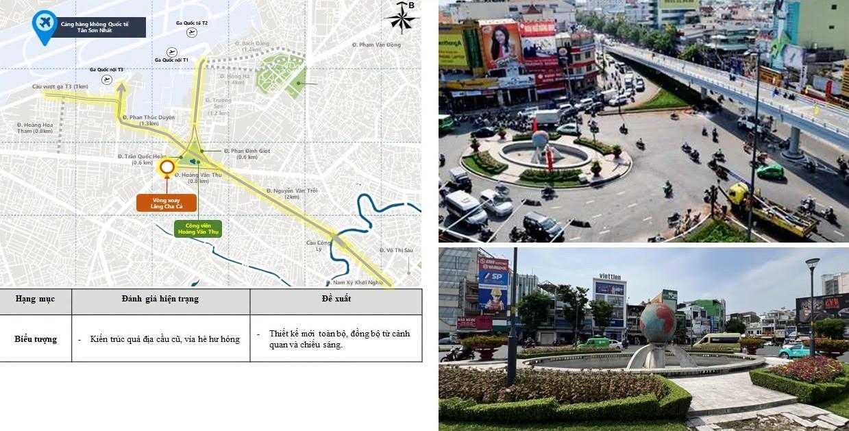 Thực trạng vòng xoay Lăng Cha Cả trước khi cải tạo.  Ảnh: Sở Xây dựng TPHCM