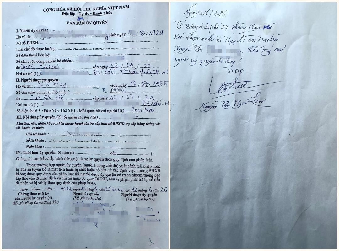 The journey of authorizing Ms. T.H to receive pensions for her son encountered difficulties even though there was confirmation from the head of the residential group. Photo: NVCC