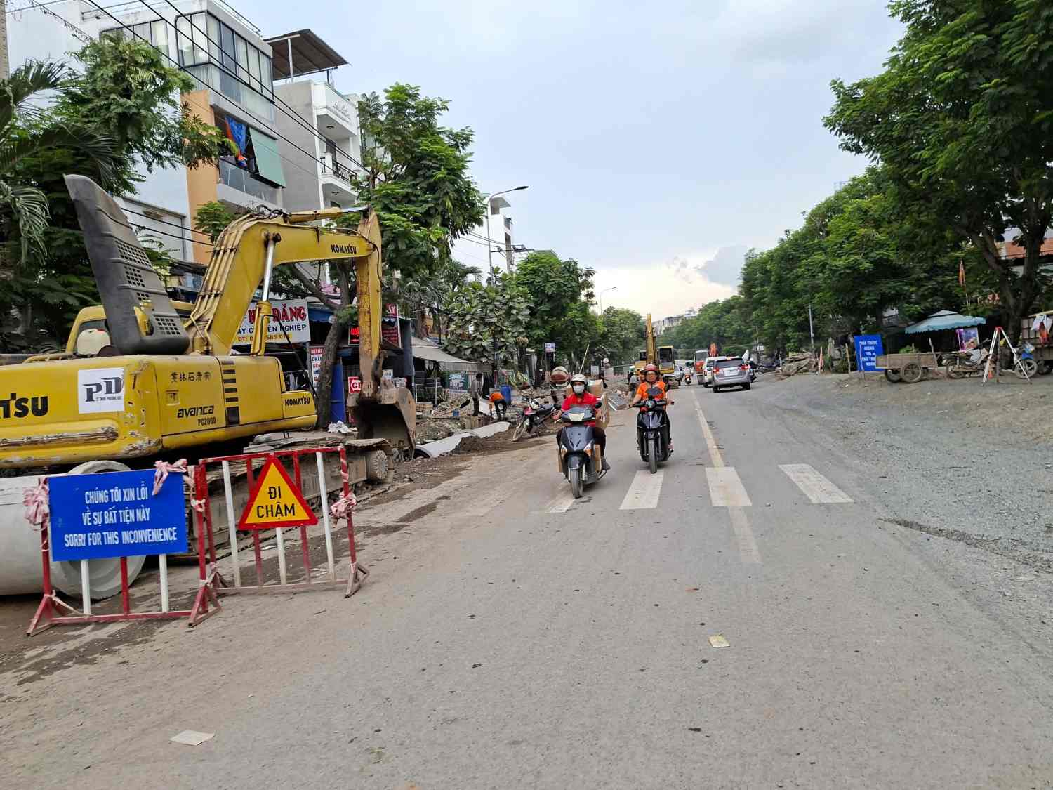 Dự án chống ngập đường Đặng Thùy Trâm dự kiến hoàn thành tháng 10.2026. Ảnh: Minh Quân