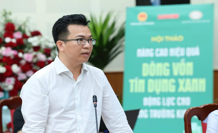 TS Bùi Thanh Minh - Phó Giám đốc chuyên môn Văn phòng Ban Nghiên cứu phát triển kinh tế tư nhân, Ban IV - phát biểu tại hội thảo. Ảnh: Hải Nguyễn