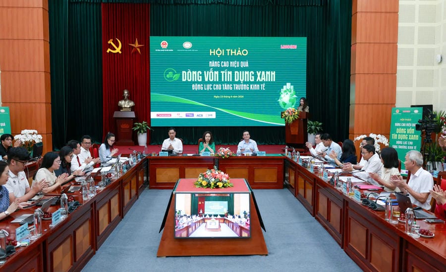 Workshop "Improving the efficiency of green credit capital flows, a driving force for economic growth". Photo: Hai Nguyen
