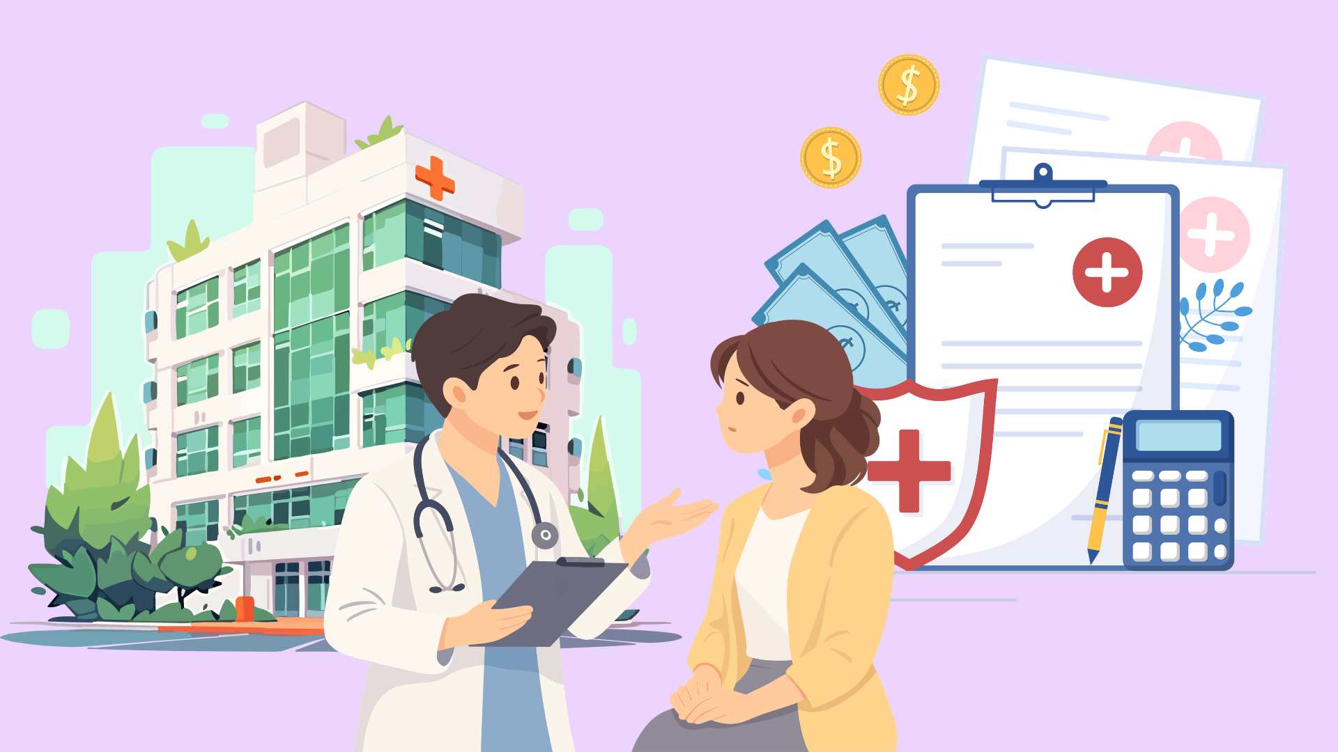 Which central hospitals pay 50% of health insurance out of line from July 1. 2026.