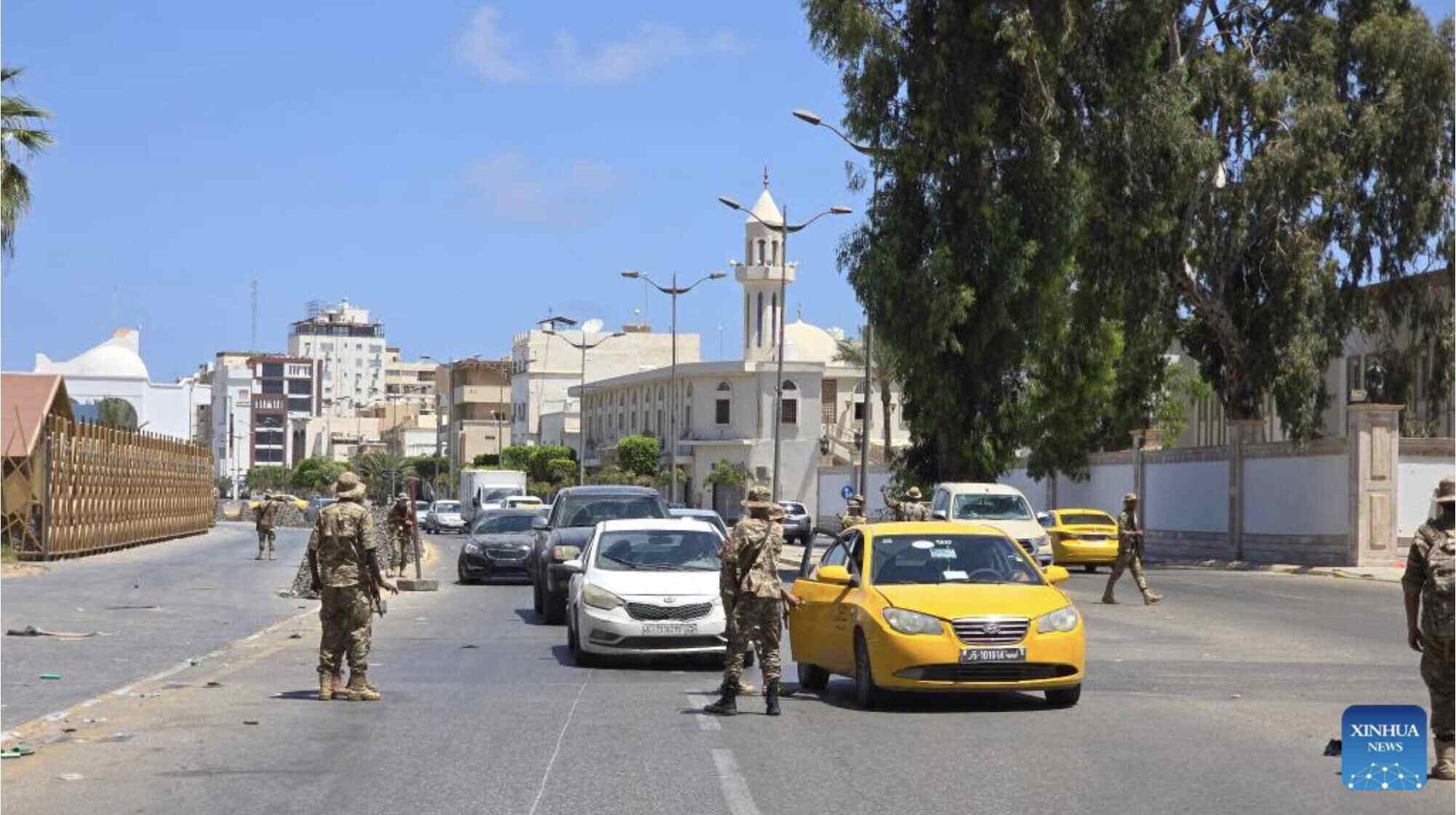 Libyan security forces on duty on the streets. The government of eastern Libya on June 24 issued a ban on entry for citizens of four African countries. Photo: Xinhua
