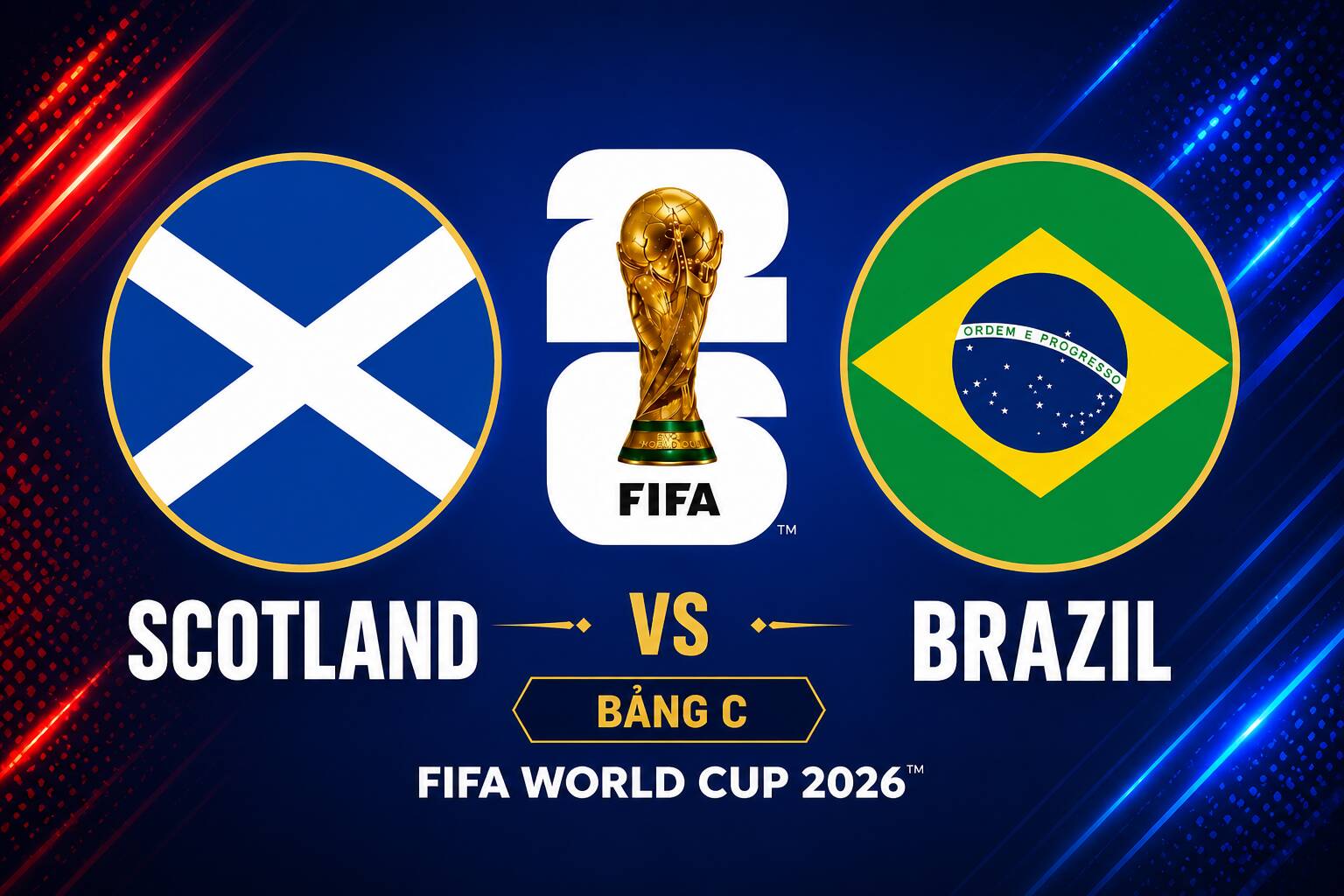Predict the score of Scotland vs Brazil at World Cup 2026. Graphics: Dieu Anh