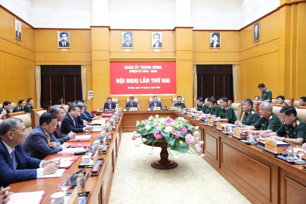 Hội nghị Quân uỷ Trung ương lần thứ hai, nhiệm kỳ 2025-2030. Ảnh: Hiền Hòa