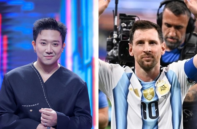 Tran Thanh admires Messi's achievements. Photo provided by Artist