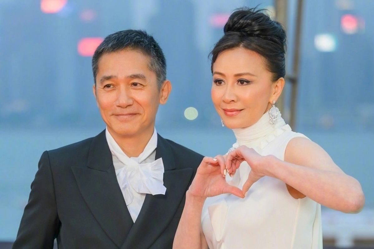 Lương Triều Vỹ và bà xã Lưu Gia Linh. Ảnh: Xinhua
