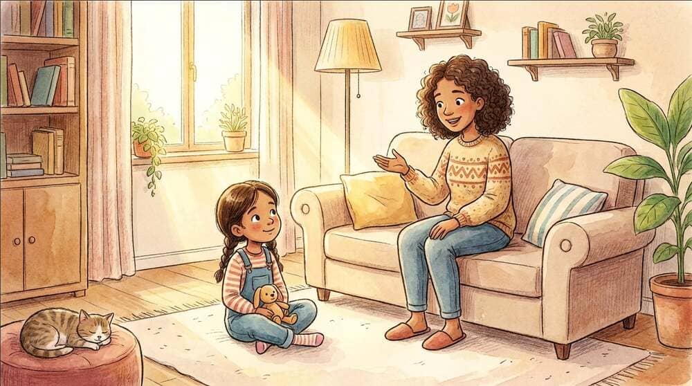 Parents should dedicate caring words to help children become aware of sharing and visiting people around them. Photo: AI Tuan Dat