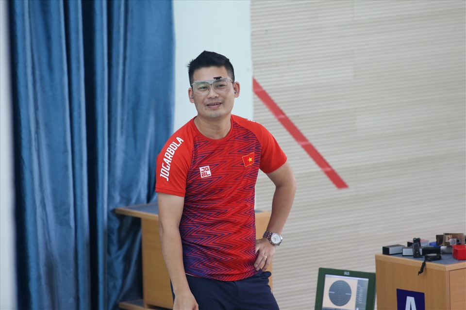 Gunner Ha Minh Thanh of the Vietnam Shooting Team. Photo: Thanh Vu