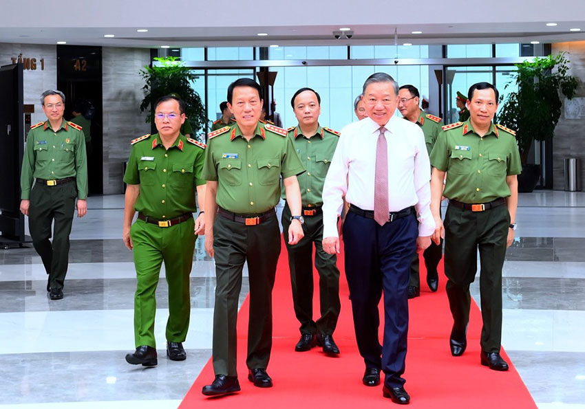 General Secretary and President To Lam attends the Conference of the Central Public Security Party Committee, afternoon of June 24. Photo: Ministry of Public Security